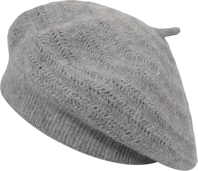 ZLYC French Beret hat, Reversible Solid Color Knit Warm Beret Cap for Womens Girls - Image 1